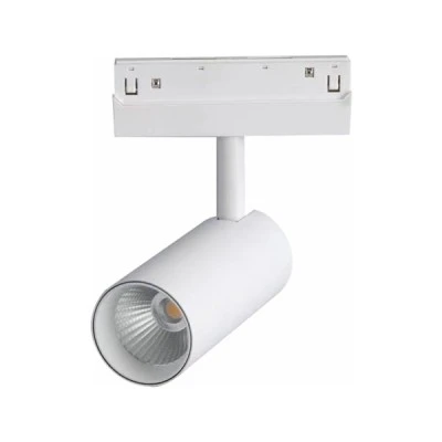 Μαγνητικό φωτιστικό LED OSRAM σε λευκό ματ χρώμα 48V DC 20W θερμό χρώμα φωτός 3000K 1400LM δέσμης 36°& διάσταση Φ60*145mm