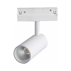 Μαγητικό φωτιστικό ράγας  OSRAM σε λευκό matt χρώμα 48V DC 7W θερμό χρώμα φωτός 3000K 550LM & δέσμη φωτός 36° διάστασης Φ50Χ90mm