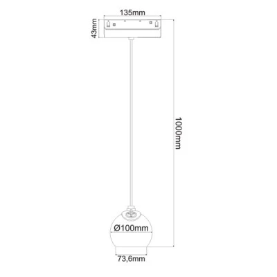 Mαγνητικό φωτιστικό ράγας κρεμαστό OSRAM 48VDC 12W ενδιάμεσο χρώμα φωτός 4000K 1050lm & δέσμη 36° Mαγνητικό φωτιστικό ράγας κρεμαστό OSRAM 48VDC 12W ενδιάμεσο χρώμα φωτός 4000K 1050lm & δέσμη 36°