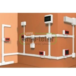 Κανάλι πλαστικό PVC διανομής καλωδίων για επίτοιχη τοποθέτηση με διάσταση 60Χ60mm σε λευκό χρώμα