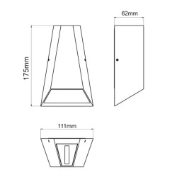 Φωτιστικό LED επίτοιχο COB LUMINAIRE 6W με θερμό χρώμα φωτός 3000Κ 425LM δέσμης  30° & 120°  σε σκούρο γκρι χρώμα  IP54 