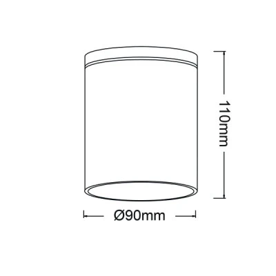 Φωτιστικό σποτ οροφής κυλινδρικό GU10 MAX35W 230V AC σε μαύρο-χρυσό  χρώμα IP65 κατάλληλο για εξωτερικό χώρο