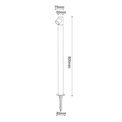 Φωτιστικό δαπέδου LED COB καρφωτό 5W 230V AC με θερμό χρώμα φωτός 3000Κ 240lm σε γκρι χρώμα IP65