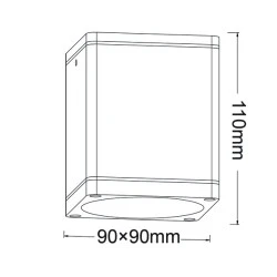 Φωτιστικό σποτ οροφής τετράγωνο GU10 MAX35W 230V AC σε γκρι χρώμα IP65 κατάλληλο για εξωτερικό χώρο