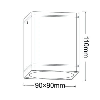 Φωτιστικό σποτ οροφής τετράγωνο GU10 MAX35W 230V AC σε γκρι χρώμα IP65 κατάλληλο για εξωτερικό χώρο Φωτιστικό σποτ οροφής τετράγωνο GU10 MAX35W 230V AC σε γκρι χρώμα IP65 κατάλληλο για εξωτερικό χώρο
