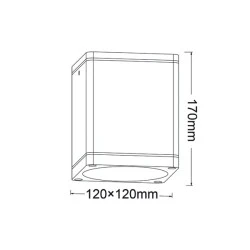 Φωτιστικό σποτ οροφής τετράφωνο E27 PAR30 MAX35W 230V AC σε μαύρο-χρυσό χρώμα IP65 κατάλληλο για εξωτερικό χώρο