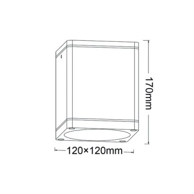 Φωτιστικό σποτ οροφής τετράφωνο E27 PAR30 MAX35W 230V AC σε μαύρο-χρυσό χρώμα IP65 κατάλληλο για εξωτερικό χώρο