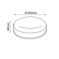 Φωτιστικό LED επίτοιχο 12W 230V 1070lm με ενδιάμεσο χρώμα φωτός 4000K  δέσμης 180° κατάλληλο για εξωτερικό χώρο IP66 