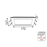 Φωτιστικό panel led slim χωνευτής τοποθέτησης 14W με ψυχρό χρώμα φωτός 6000K 990Lm 230V & διάσταση 172X172mm 