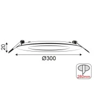 Φωτιστικό LED SLIM PANEL στρόγγυλο χωνευτό 26W 230V με θερμό χρώμα φωτός 3000Κ 1830lm & διάμετρο Φ300mm