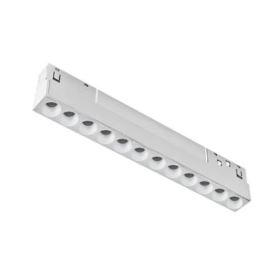 Φωτιστικό γραμμικό μαγνητικό λευκό ματ 48V DC 12W 3000K θερμό χρώμα φωτός 1000LM δέσμης 36° μήκους L220mm Φωτιστικό γραμμικό μαγνητικό λευκό ματ 48V DC 12W 3000K θερμό χρώμα φωτός 1000LM δέσμης 36° μήκους L220mm