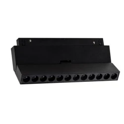 Μαγνητικό γραμμικό κινητό φωτιστικό LED OSRAM 48V DC 12W με ενδιάμεσο χρώμα φωτός 4000K 1080LM με δέσμη φωτός 24° & μήκος L220mm σε μαύρο ματ χρώμα