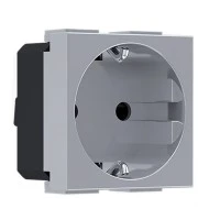 Πρίζα σούκο μονή MODYS 2 στοιχείων ασημί 2P+E 16A 250VAC IP20