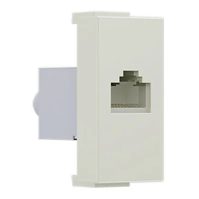 Πρίζα MODYS δικτύου ιβουάρ ενός στοιχείου RJ45 CAT.6A με θωράκιση IP20