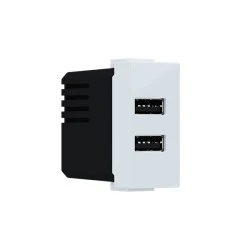 Πρίζα τροφοδοσίας USB MODYS 1 στοιχείου 2XUSB A+C λευκή 5VDC 3A IP20