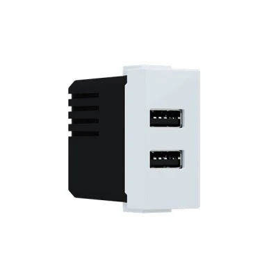 Πρίζα τροφοδοσίας USB MODYS 1 στοιχείου 2XUSB A+C λευκή 5VDC 3A IP20