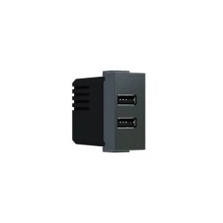 Πρίζα τροφοδοσίας MODYS USB ενός στοιχείου 2XUSB A+C σε ανθρακί χρώμα 5VDC 3A IP20