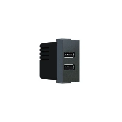 Πρίζα τροφοδοσίας MODYS USB ενός στοιχείου 2XUSB A+C σε ανθρακί χρώμα 5VDC 3A IP20