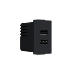 Πρίζα τροφοδοσίας MODYS USB ενός στοιχείου 2XUSB A+C 5VDC 3A IP20 σε μαύρο ματ χρώμα 