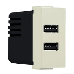 Πρίζα τροφοδοσίας USB MODYS 1 στοιχείου 2xUSB ιβουάρ 5VDC 2X1.2A IP20