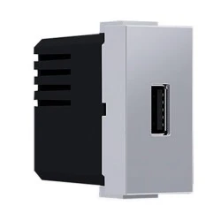 Πρίζα τροφοδοσίας USB MODYS ενός στοιχείου 1xUSB ασημί 5VDC 1.2A IP20