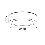 Φωτιστικό LED slim panel οροφής στρόγγυλο για επίτοιχη τοποθέτηση νίκελ ματ 14W 230V θερμό χρώμα φωτός 3000K 950Lm με διάμετρο Φ172mm