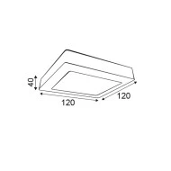 Φωτιστικό NETTO LED SLIM PANEL τετράγωνο με εξωτερική επίτοιχη τοποθέτηση 8W με ενδιάμεσο χρώμα φωτός 4000K 500Lm 230V & διάσταση 120X120mm