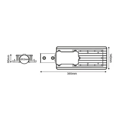 Φωτιστικό δρόμου LED SMD NOLA 150W 230V 4000k ενδιάμεσο λευκό φως 15000lm σε μαύρο χρώμα στεγανό IP66