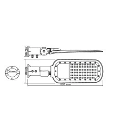 LED φωτιστικό δρόμου 40W 5600lm με ενδιάμεσο χρώμα φωτος 4000K 140x90˚ 230V AC στεγανό IP66