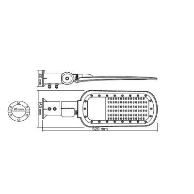 LED φωτιστικό δρόμου 40W 5600lm με ενδιάμεσο χρώμα φωτος 4000K 140x90˚ 230V AC στεγανό IP66 LED φωτιστικό δρόμου 40W 5600lm με ενδιάμεσο χρώμα φωτος 4000K 140x90˚ 230V AC στεγανό IP66