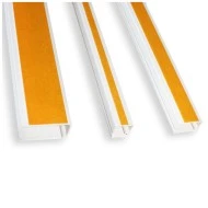 Κανάλι πλαστικό και αυτοκόλλητο από PVC με διαστάσεις 12x12mm σε λευκό 