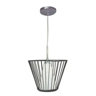 Μοντέρνο φωτιστικό κρεμαστό μονόφωτο 1X40W με ντουί G9 μεταλλικό σε μαύρο χρώμα & ασημί ροζέτα