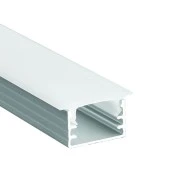 Προφίλ αλουμινίου MINA SEMI TRIMLESS με οπάλ κάλυμμα  2m/pc σε ασημί χρώμα 