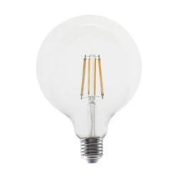 Διακοσμητική λάμπα LED FILAMENT E27 G125 10W ψυχρό χρώμα φωτός 2700K 1220LM με διάφανο κάλυμμα