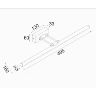 Φωτιστικό LED RIO επίτοιχο 12W θερμό φως 4000K 780LM σε μαύρο χρώμα μεταλλικό IP44 με διάσταση 50X6X19CM Φωτιστικό LED RIO επίτοιχο 12W θερμό φως 4000K 780LM σε μαύρο χρώμα μεταλλικό IP44 με διάσταση 50X6X19CM