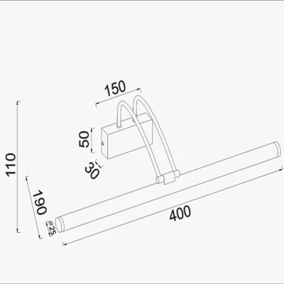 Φωτιστικό LED μπάνιου ARIA  επίτοιχο 8W σε θερμό χρώμα φωτός  3000K 520LM σε ορειχάλκινο χρώμα από ανοξείδωτο ατσάλι IP44  & διάσταση 40X12X19CM 