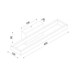 Επίτοιχο φωτιστικό LED AELIA 12W θερμό φως 3000k 780lm μαύρο μεταλλικό 40x12x8cm IP20
