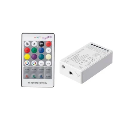 Ασύρματο χειριστήριο RF με χειριστήριο RF - AUDIO RGB & RGBW(2 IN 1) 15A/16A 180/192W 12V 360/384W 24V