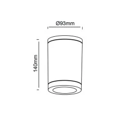 Φωτιστικό σποτ οροφής κυλινδρικό GU10 MAX 7W 230V AC σε λευκό χρώμα κατάλληλο για εξωτερικό χώρο IP65