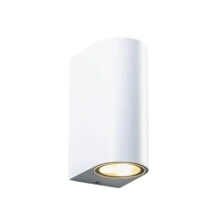 Φωτιστικό σποτ επίτοιχο κυλινδρικό GU10 MAX 2Χ3W 230V AC σε λευκό χρώμα  διπλής κατεύθυνσης φωτός κατάλληλο για εξωτερικό χώρο IP65