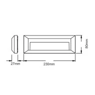 LED φωτιστικό επίτοιχο σε μαύρο χρώμα 230VAC 2W θερμό χρώμα φωτός 3000K 100lm IP65 κατάλληλο για εξωτερικό χώρο LED φωτιστικό επίτοιχο σε μαύρο χρώμα 230VAC 2W θερμό χρώμα φωτός 3000K 100lm IP65 κατάλληλο για εξωτερικό χώρο