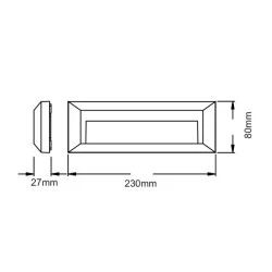 LED φωτιστικό επίτοιχο σε μαύρο χρώμα 230VAC 2W  θερμό χρώμα φωτός 3000K 100lm IP65 κατάλληλο για εξωτερικό χώρο