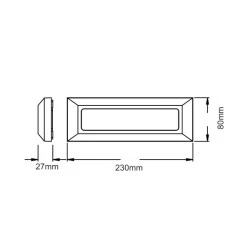 Φωτιστικό LED επίτοιχο σκούρο γκρι 230VAC 2W 3000K με θερμό χρώμα φωτός 100lm IP65 εξωτερικού χώρου