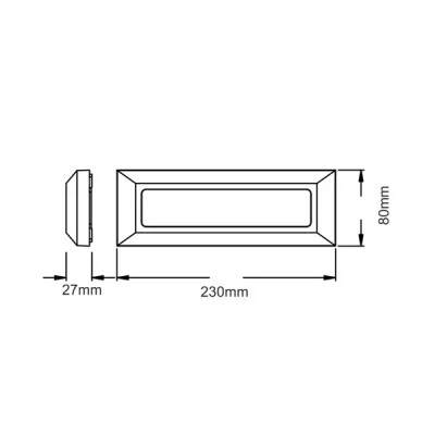 Φωτιστικό LED επίτοιχο σκούρο γκρι 230VAC 2W 3000K με θερμό χρώμα φωτός 100lm IP65 εξωτερικού χώρου Φωτιστικό LED επίτοιχο σκούρο γκρι 230VAC 2W 3000K με θερμό χρώμα φωτός 100lm IP65 εξωτερικού χώρου