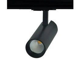 Φωτιστικό σποτ LED ράγας 230V AC 4 καλωδίων σε αμμώδες μαύρο χρώμα 10W 3000K θερμό χρώμα φωτός 1000lm 36°