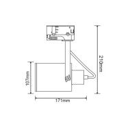 Φωτιστικό σποτ ράγας 4 καλωδίων με ντουί Ε27 PAR30 σε μαύρο χρώμα από αλουμίνιο 230V AC IP20 Φωτιστικό σποτ ράγας 4 καλωδίων με ντουί Ε27 PAR30 σε μαύρο χρώμα από αλουμίνιο 230V AC IP20