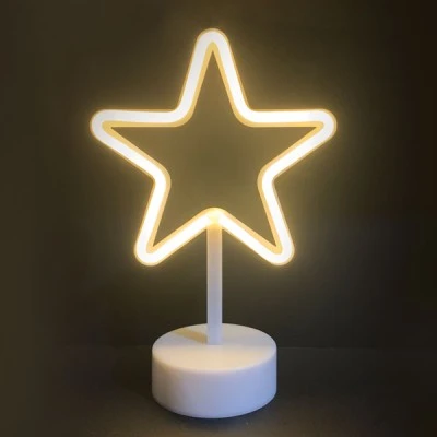 Διακοσμητικό φωτιστικό LED NEON αστέρι 2.4W με λειτουργία μπαταρίας ή μέσω USB μπλε χρώμα φωτός κατάλληλο για εσωτερικό χώρο IP20