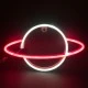 Διακοσμητικό φωτιστικό LED NEON πλανήτης 2.4W με λειτουργία μπαταρίας ή μέσω USB σε ψυχρό λευκό & κόκκινο χρώμα φωτός κατάλληλο για εσωτερικό χώρο IP20