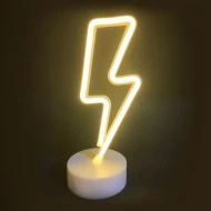 Διακοσμητικό φωτιστικό LED NEON αστραπή 2.4W με λειτουργία μπαταρίας ή μέσω USB σε θερμό χρώμα φωτός κατάλληλο για εσωτερικό χώρο IP20