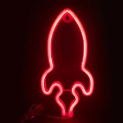 Πύραυλος 87 NEON LED λαμπάκια με μπαταρία (3xAA)/USB κόκκινο IP20 13.5x2x27cm